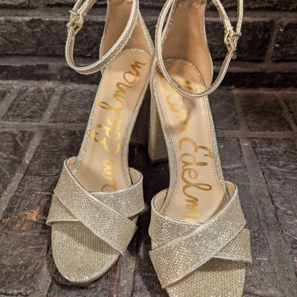 Sam Edelman Gold Heel Sandals size 6.5 - Picture 9 of 10